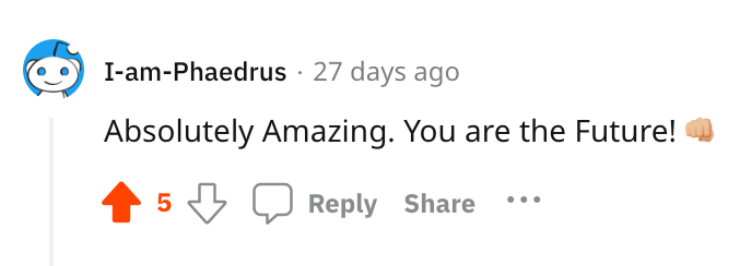 Gliglish Reddit testimonial from Phaedrus